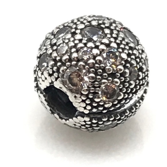 Pandora Cosmic Star Clear CZ Sparkly Clip Round Bead Charm - Picture 1 of 5